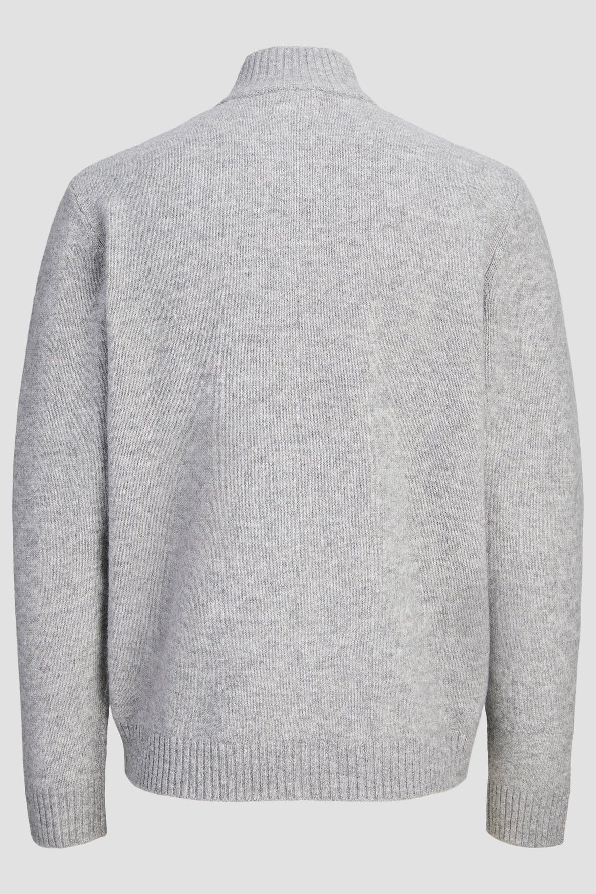 Jack & Jones Soho Ollie Knit High Neck Zip Car Light Grey Melange