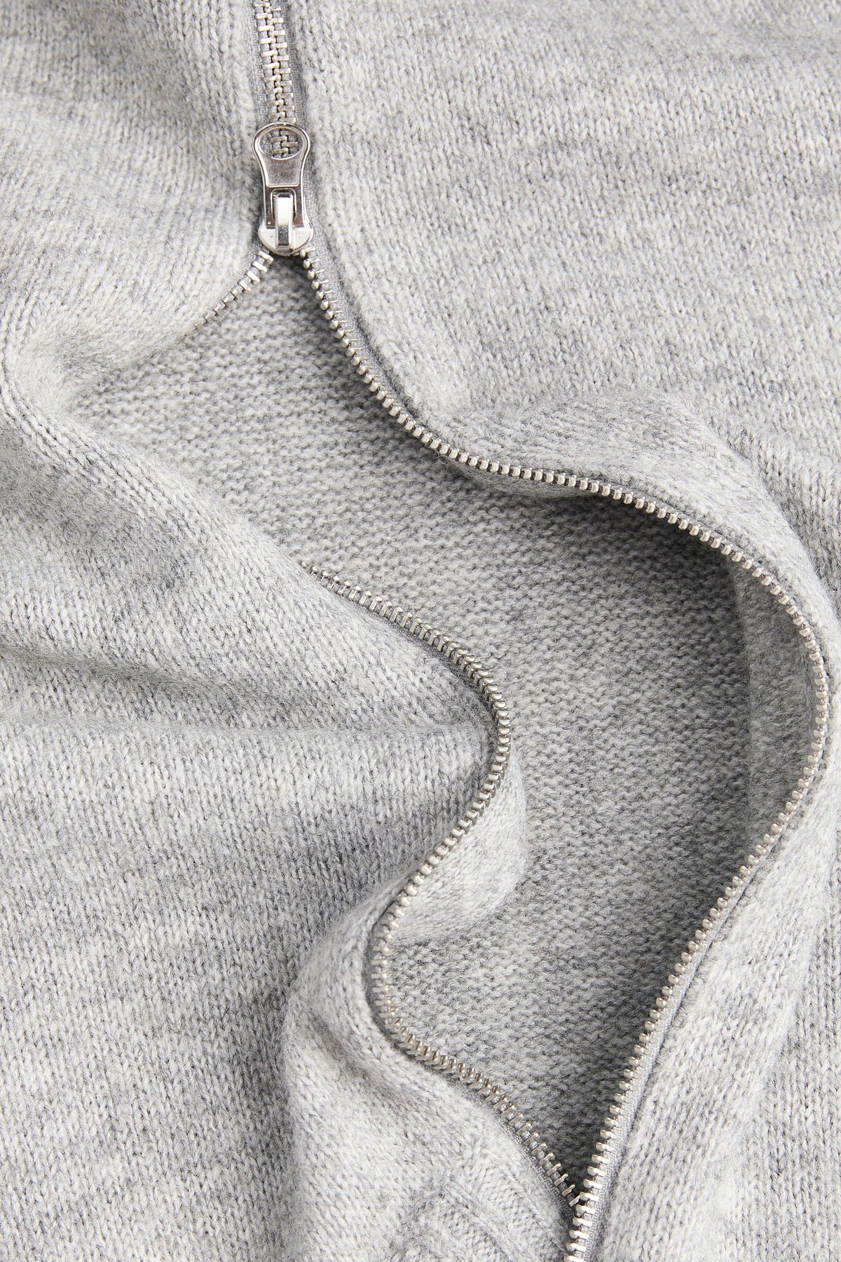 Jack & Jones Soho Ollie Knit High Neck Zip Car Light Grey Melange