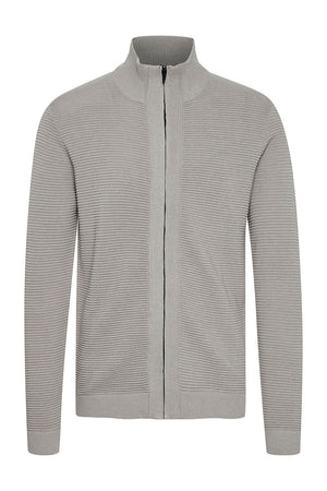 Solid Valencia Knit Full Zip Light Grey Melange