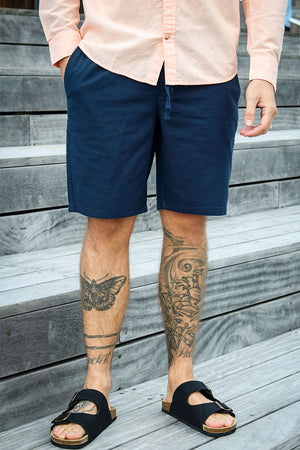 ONLY & SONS Linus Linen Shorts Dark Navy