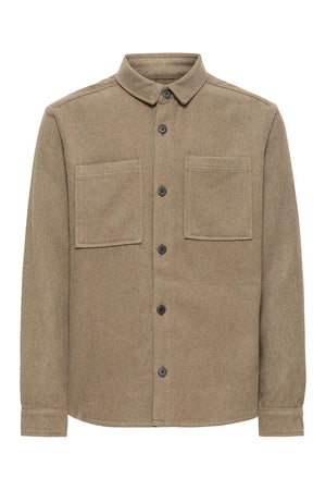 Solid Tam Overshirt Bungee Cord Melange