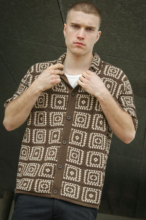 ONLY & SONS Bart Relaxed Fit SS Knit Hemd Demitasse