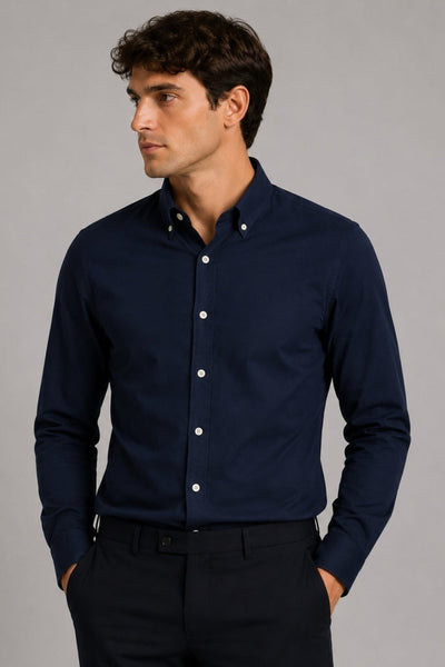 Clean Cut Copenhagen Eske Oxford Shirt Dark Navy