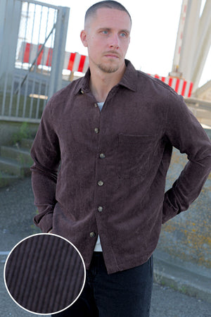 ONLY & SONS Tile Corduroy Hemd Coffee Bean