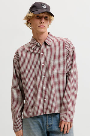 Jack & Jones Austin Clean Check Shirt Chocolate Truffle