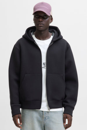 Jack & Jones Cover Scuba Sweat Zip Hood Schwarz
