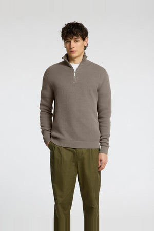 Selected Dane LS Knit Structure Half Zip Morel