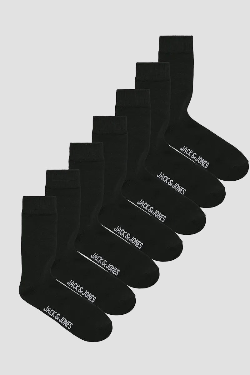 Jack & Jones Black Friday Socks 7 Pack Black