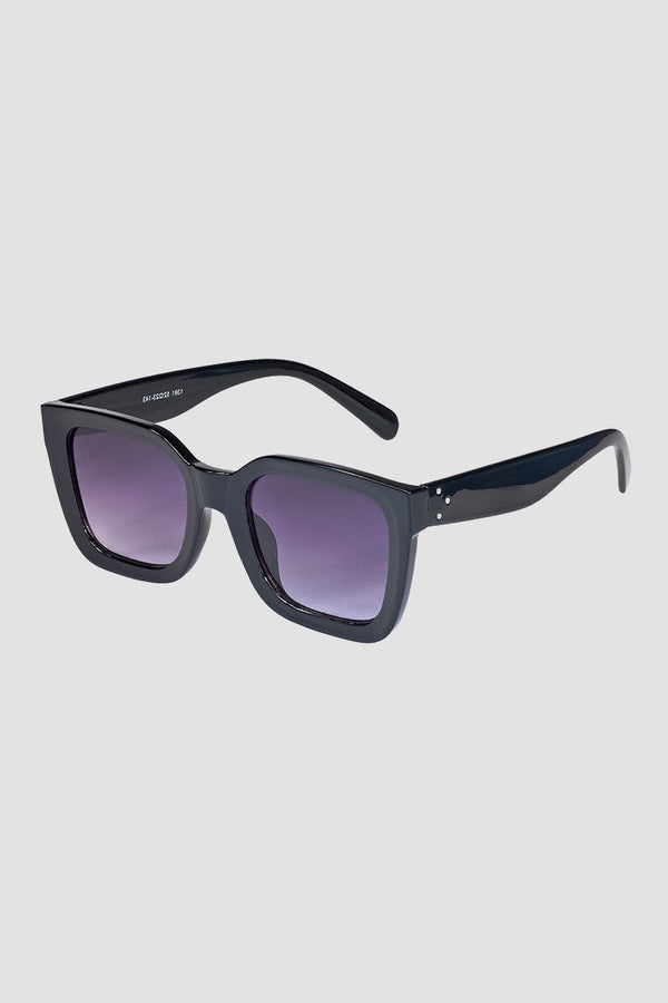 CBA Bold Frame Square Sunglasses 1361 Black