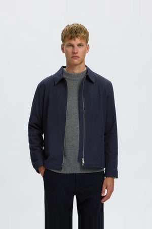 Selected Homme Finn Zip Jacket Navy Blazer