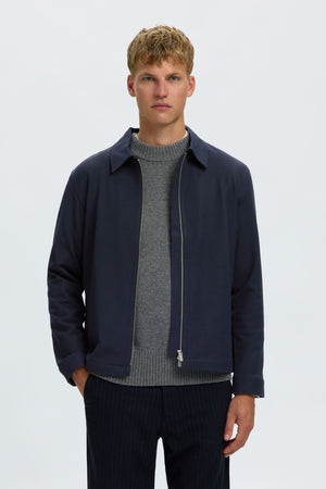 Selected Finn Zip Jacket Navy Blazer