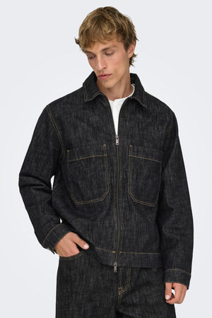Only & Sons Cassel Rinse Denim Jacket Black