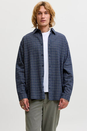 Jack & Jones Carter Check Shirt LS SN Navy Blazer