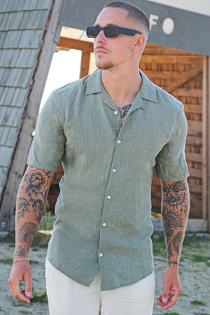 ONLY & SONS Caiden SS Resort Linen Hemd Swamp