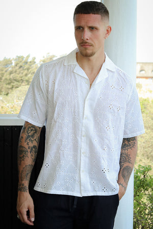 ONLY & SONS Aron Relax SS Chiffly Resort Hemd Bright White