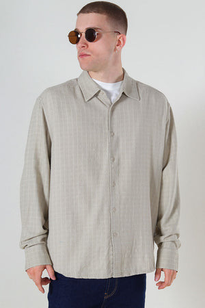 ONLY & SONS Latham LS Linen Structure Hemd Silver Lining