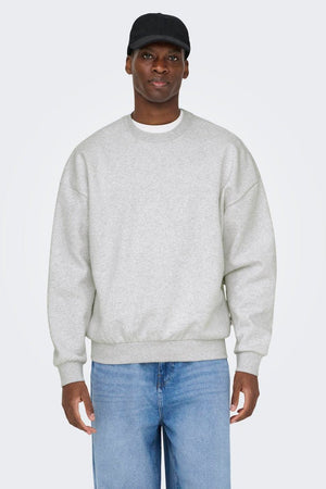 Only & Sons Ceres Ovy Sweatshirt Super Light Grey Melange
