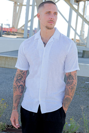 ONLY & SONS Caiden SS Resort Linen Hemd White