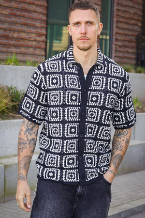 ONLY & SONS Bart Relax SS Knit Hemd Black