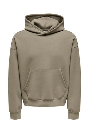 ONLY & SONS Goyle Box Fit Subca Hoodie Walnut