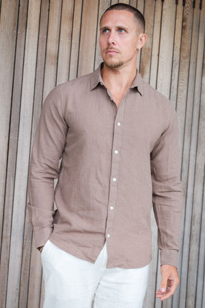 ONLY & SONS Caiden LS Linen Hemd Fossil