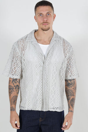 ONLY & SONS Novak Relax Resort SS Lace Hemd Moonstruck