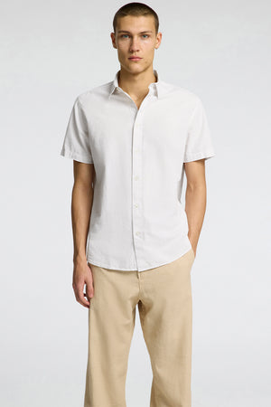 Selected Regular New Linen Hemd SS Pure Cashmere Thin Stripe