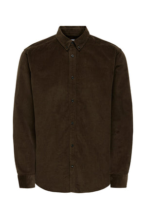 ONLY & SONS Michael Regular Fit Stretch Cord Hemd LS Demitasse