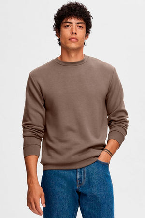 Selected Emanuel Soft Crew Neck Sweat Morel