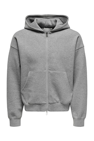 ONLY & SONS Goyle Box Fit Subca Hoodie Medium Grey Melange