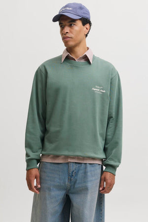 Jack & Jones Norrebro Typo Back Sweat Crew Neck Laurel Wreath