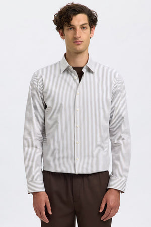 Selected Performance Stretch LS Hemd Bright White Stripes