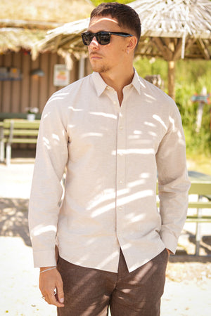 Selected Slim Sun Linen Hemd LS Pure Cashmere