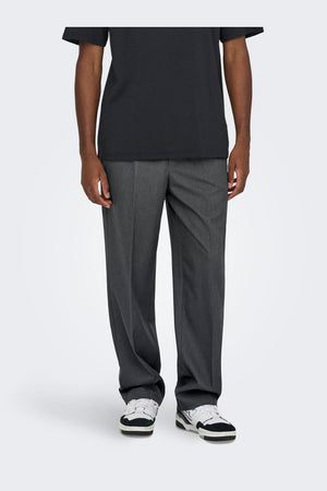 ONLY & SONS Miro Tailored Loose Fit Pants Dark Grey Melange