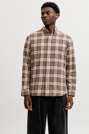 Jack & Jones Field Check Shirt LS SN Cocoa