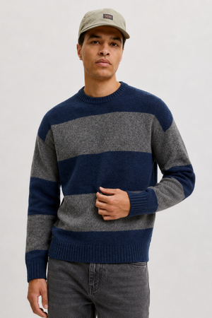 Jack & Jones Soho Ollie Knit Crew Neck SN Navy Blazer