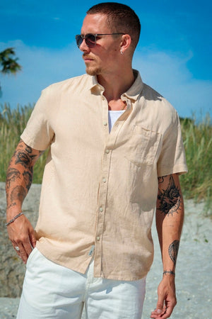 Solid Allan SS Linen Hemd Curds & Whey