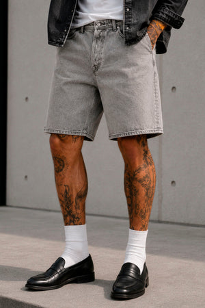 Jack & Jones Jjitony Jjoriginal Grey Denim Shorts