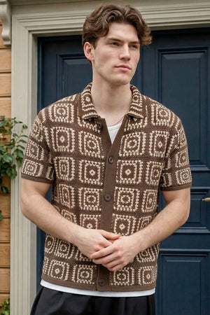 ONLY & SONS Bart Relaxed Fit SS Knit Hemd Demitasse