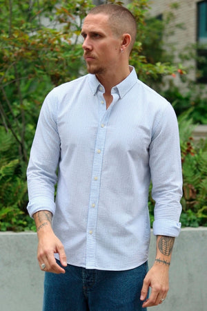 Solid Val Stripe Shirt Sky Blue