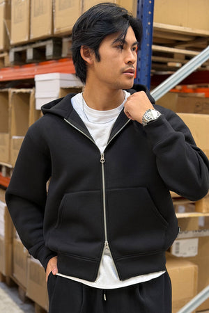 Jack & Jones Cover Scuba Sweat Zip Hood Schwarz