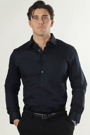 Selected Performance Stretch LS Hemd Black