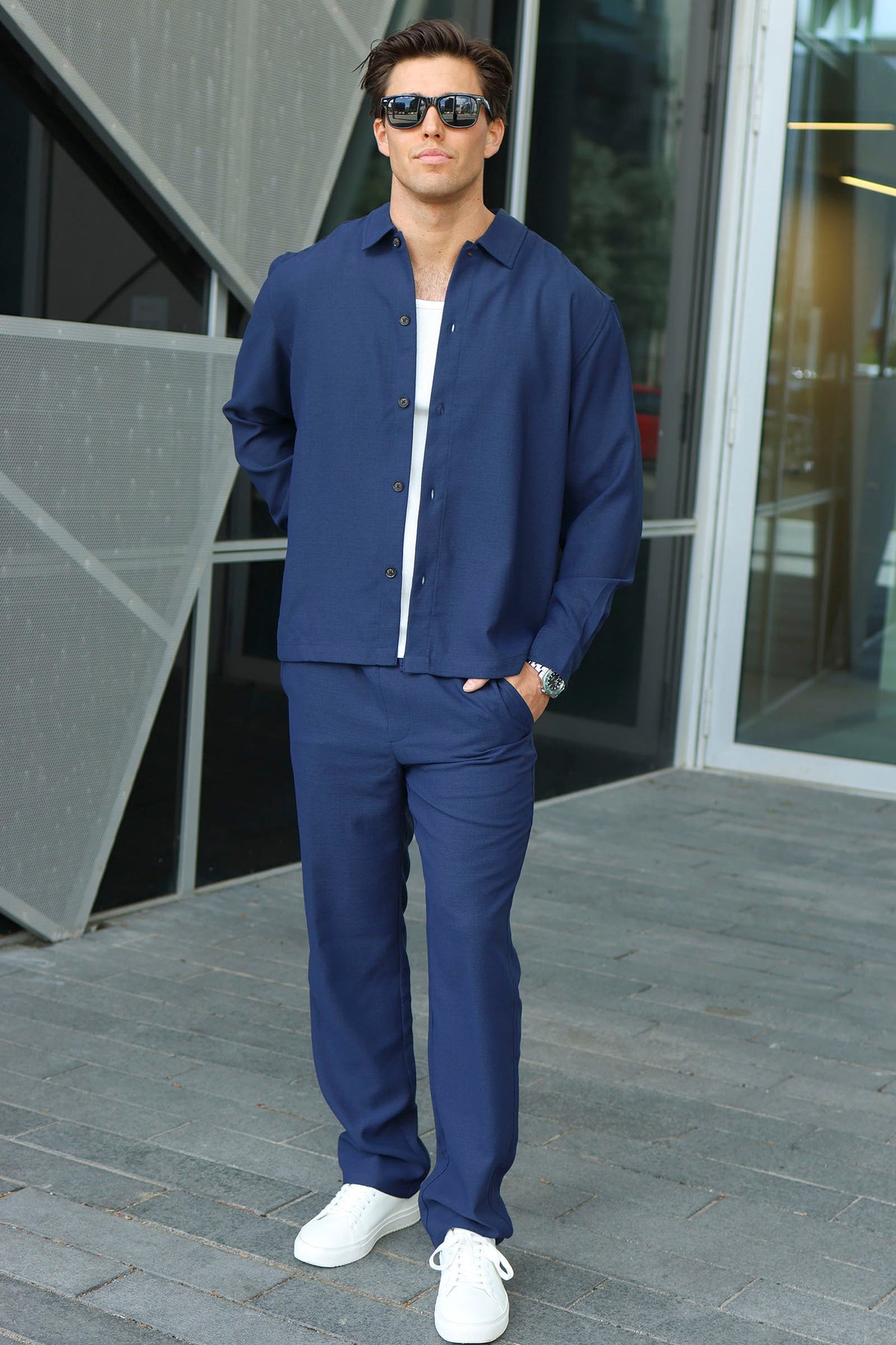 Only & Sons Hansi Ario LS Shirt Relaxed Sky Captain