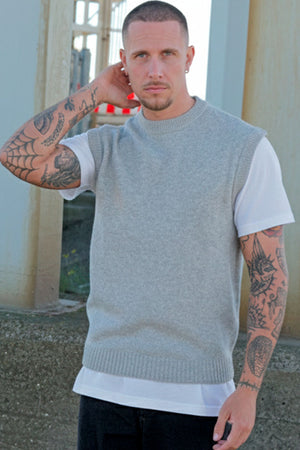 Jack & Jones Soho Ollie Knit Vest Light Grey Melange