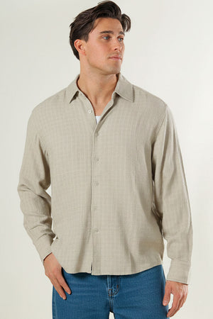 ONLY & SONS Latham LS Linen Structure Hemd Silver Lining