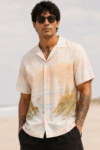 Selected Regular Kelso Sunset SS Shirt Dusty Blue