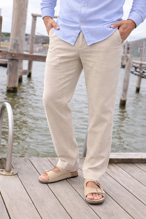 Selected Slim Brody Linen Blend Pants Pure Cashmere