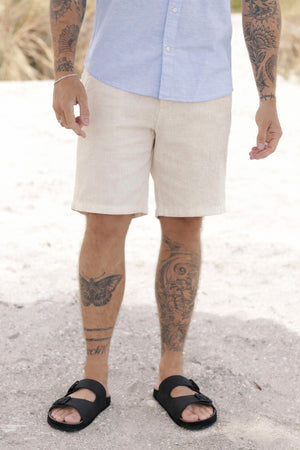 Selected Regular Brody Linen Blend Shorts Pure Cashmere Egret