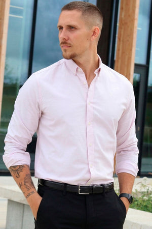 Clean Cut Copenhagen Oxford Shirt Stretch Plain LS Violet Ice