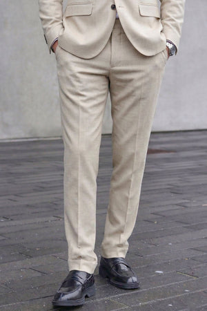 Selected Men Slim-Oasis Linen Trousers Noos Egret